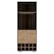 Tuhome Fraktal Corner Bar Cabinet, Ten Built-in Wine Rack, Two Shelves, Double Door, Dark Oak/Pine BHM7771 - alternate 5